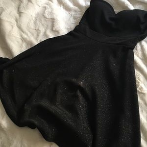 Black strapless dress